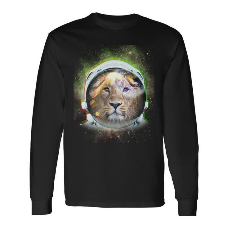 King Of The Universe Lion Space Astronaut Helmet Long Sleeve T-Shirt