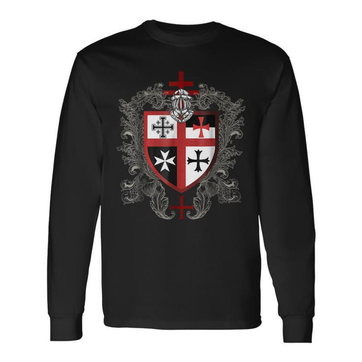Knight Templar Shirt Shield Of The Knight Templar Knight Templar Store Long Sleeve T-Shirt