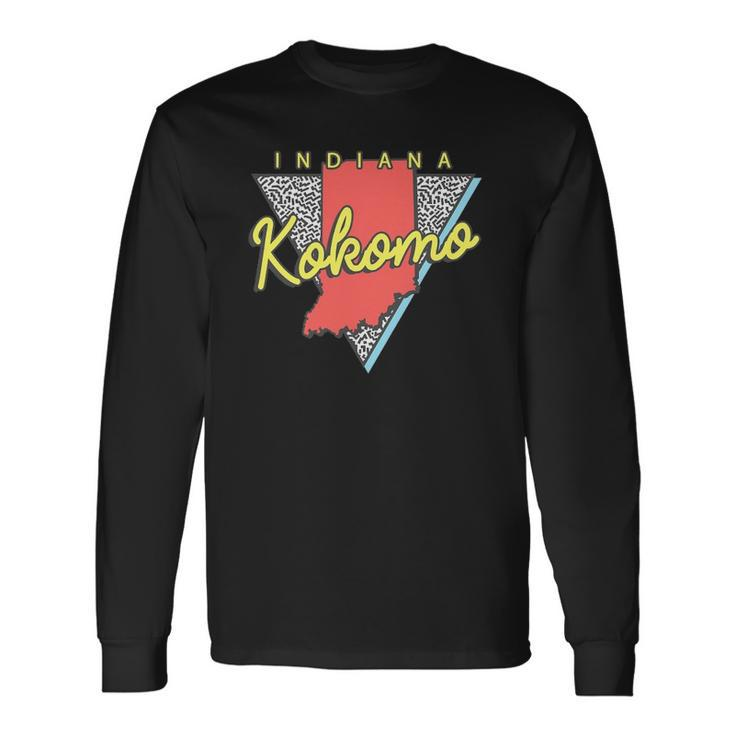 Kokomo Indiana Retro Triangle In City Long Sleeve T-Shirt