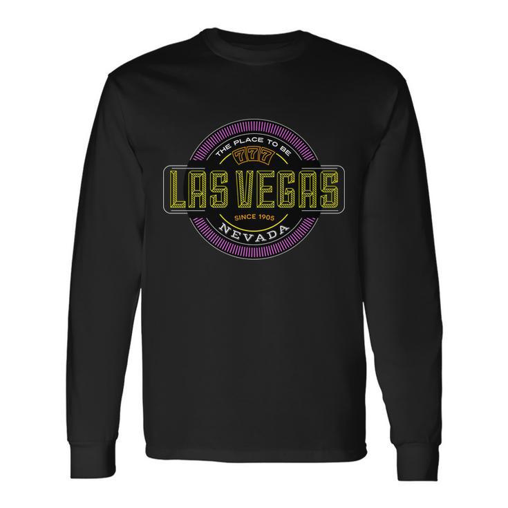 Las Vegas Retro Neon Logo Long Sleeve T-Shirt