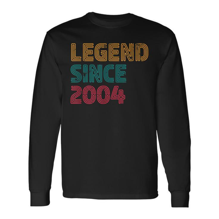 Legend Since 2004 18 Years Old Retro Born 2004 18Th Birthday Long Sleeve T-Shirt Gifts ideas