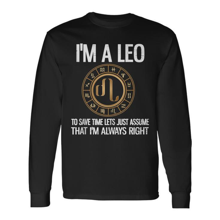 Im A Leo Zodiac Sign Horoscope Astrology Leo July August Men Women Long Sleeve T-Shirt T-shirt Graphic Print