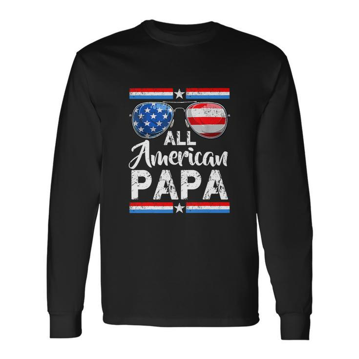 Leopard American Flag America Us 4Th Of July Long Sleeve T-Shirt