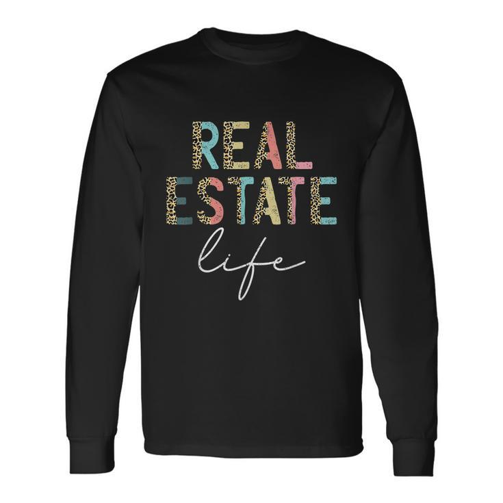 Leopard Real Estate Life Agent Realtor Investor Home Broker Tshirt Long Sleeve T-Shirt