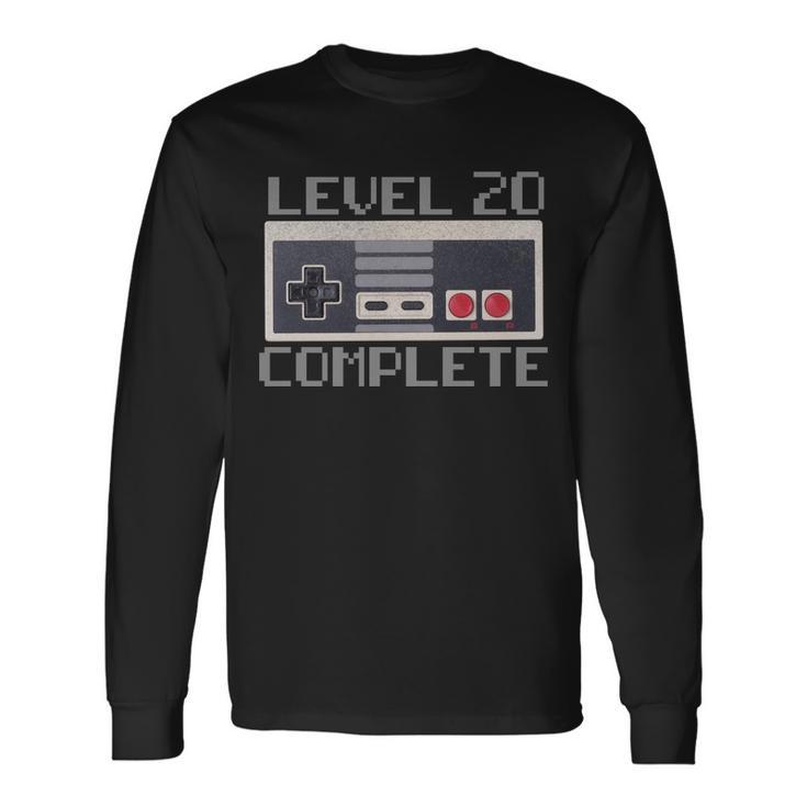 Level 20 Complete Retro Gamer 20Th Birthday Tshirt Long Sleeve T-Shirt