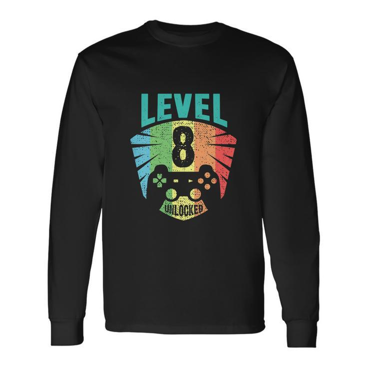 Level 8 Unlocked 8Th Birthday Girl Long Sleeve T-Shirt