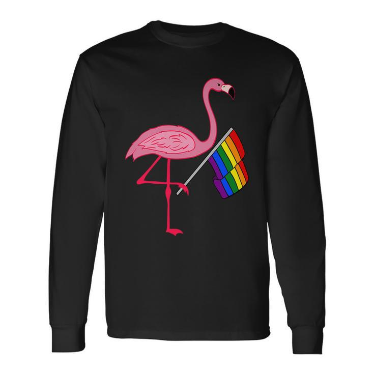 Lgbt Flamingo Pride Flag Long Sleeve T-Shirt