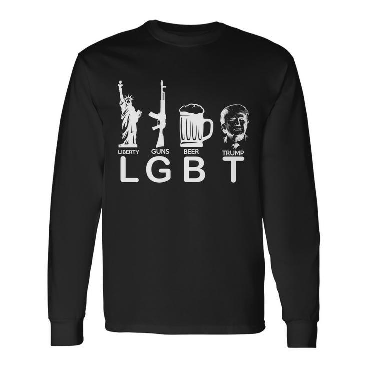 Lgbt Liberty Guns Beer Pro Donald Trump Long Sleeve T-Shirt