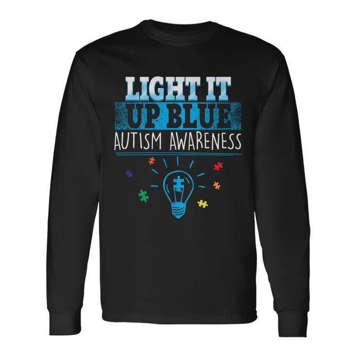 Light It Up Blue Autism Puzzle Bulb Tshirt Long Sleeve T-Shirt
