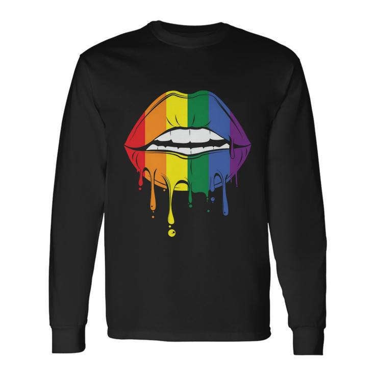 Lips Lgbt Gay Pride Lesbian Bisexual Ally Quote V2 Long Sleeve T-Shirt