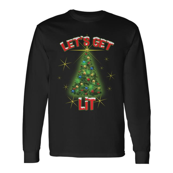 Lets Get Lit Christmas Tree Long Sleeve T-Shirt