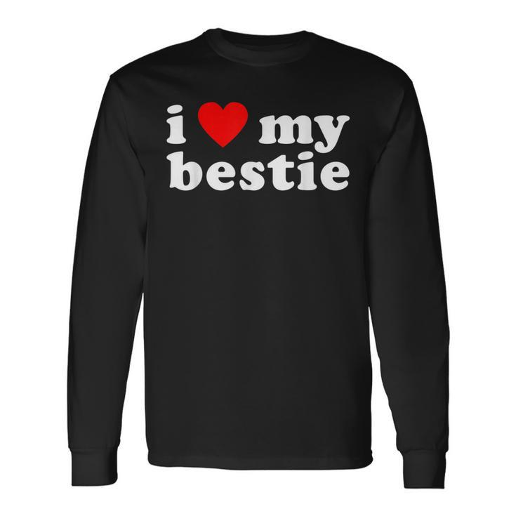 I Love My Bestie Best Friend Bff Cute Matching Friends Heart Men Women Long Sleeve T-Shirt T-shirt Graphic Print Gifts ideas