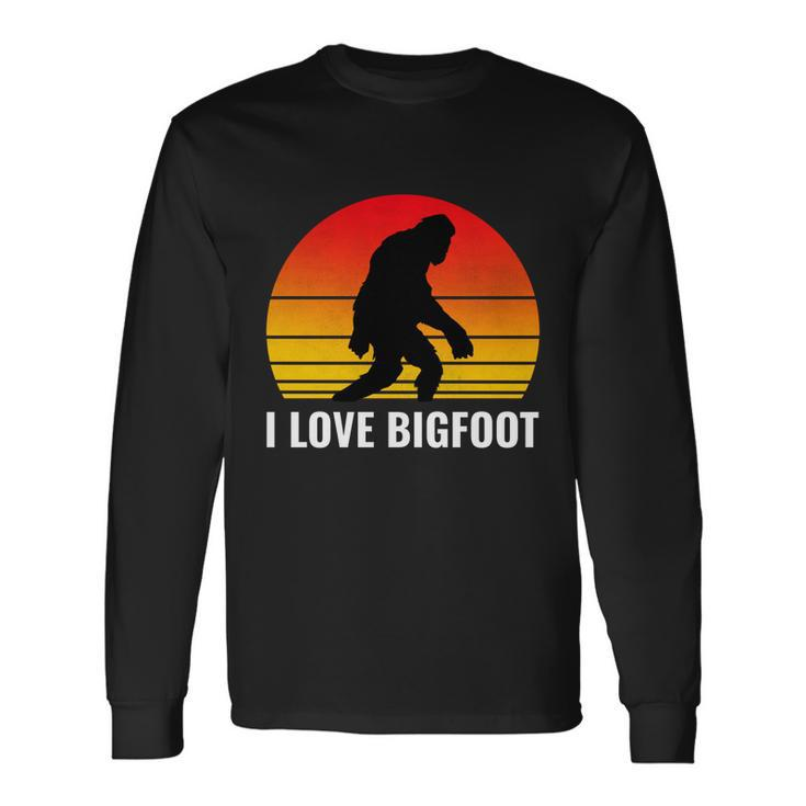 I Love Bigfoot Meaningful Sasquatch Camping Hide And Seek Champion Cool Gif Long Sleeve T-Shirt