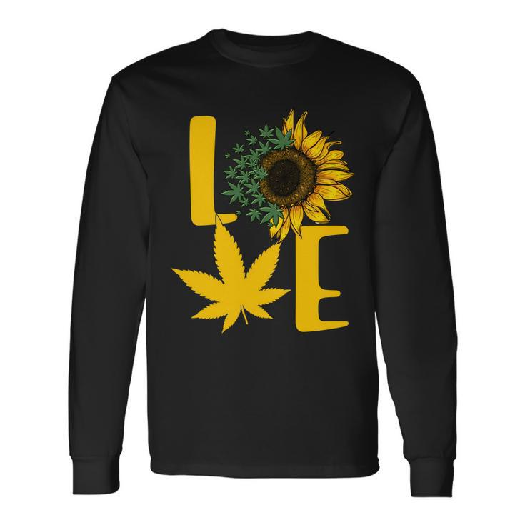 Love Cannabis Sunflower Long Sleeve T-Shirt