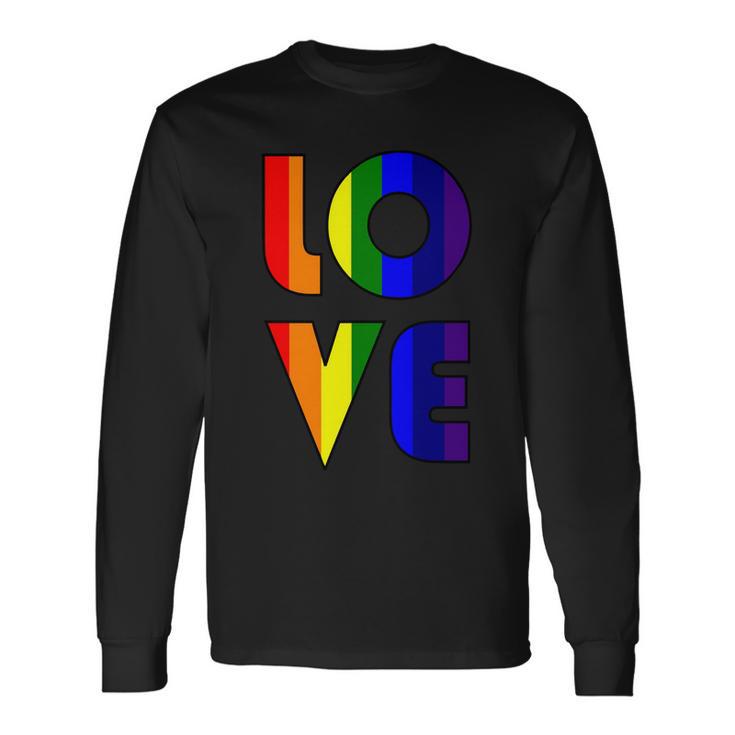 Love Gay Pride Logo Rainbow Tshirt Long Sleeve T-Shirt