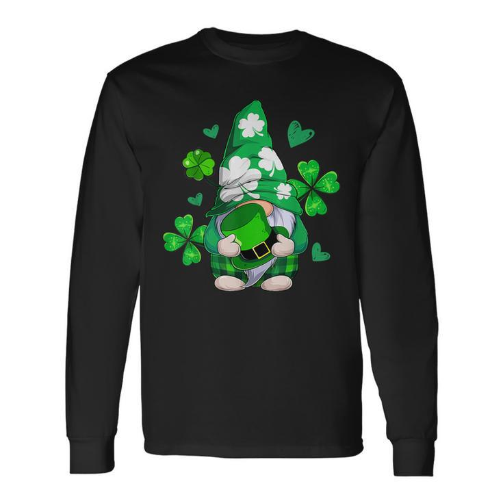 Love Gnomes Irish Shamrock St Patricks Day Four Leaf Clover Men Women Long Sleeve T-Shirt T-shirt Graphic Print Gifts ideas