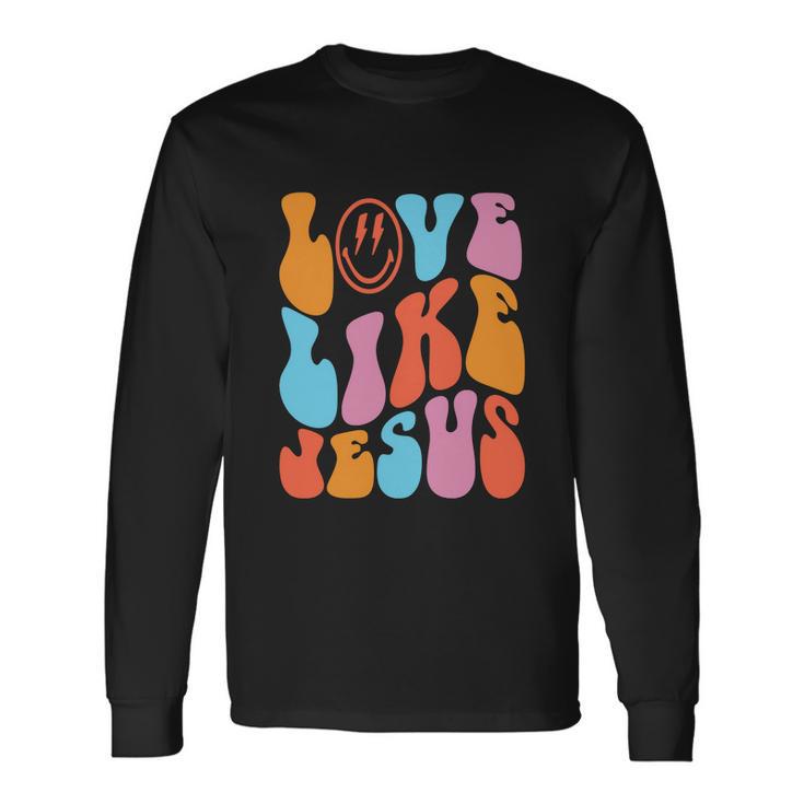 Love Like Jesus Smiley Face Aesthetic Christian Long Sleeve T-Shirt