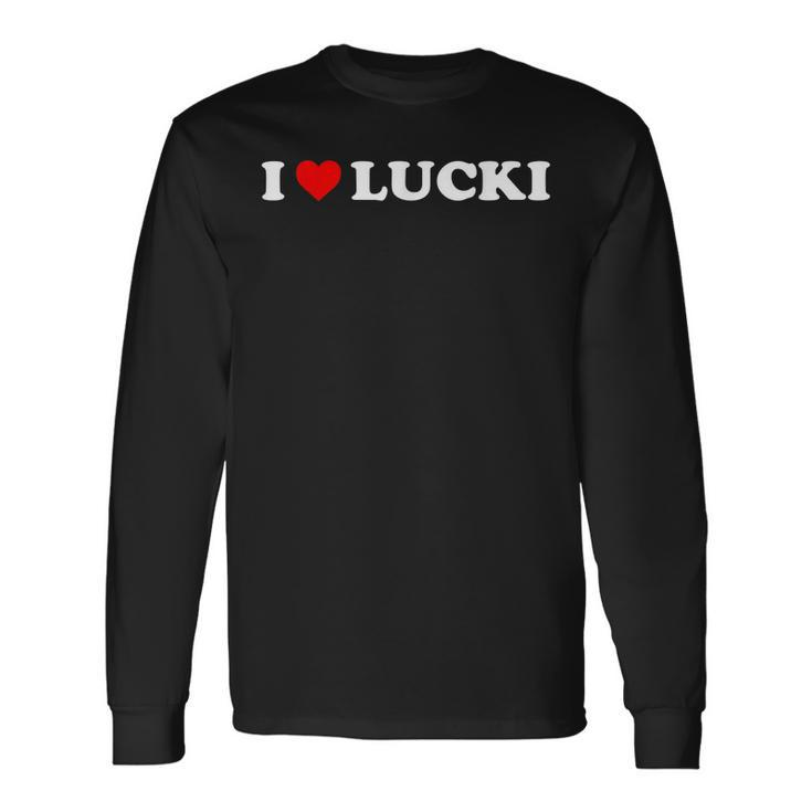 I Love Lucki Heart Lucki Men Women Long Sleeve T-Shirt T-shirt Graphic Print