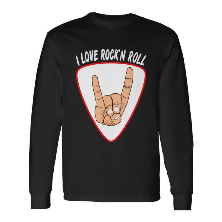 I Love Rock N Roll I Love Rockn Roll Devils Horn Long Sleeve T-Shirt