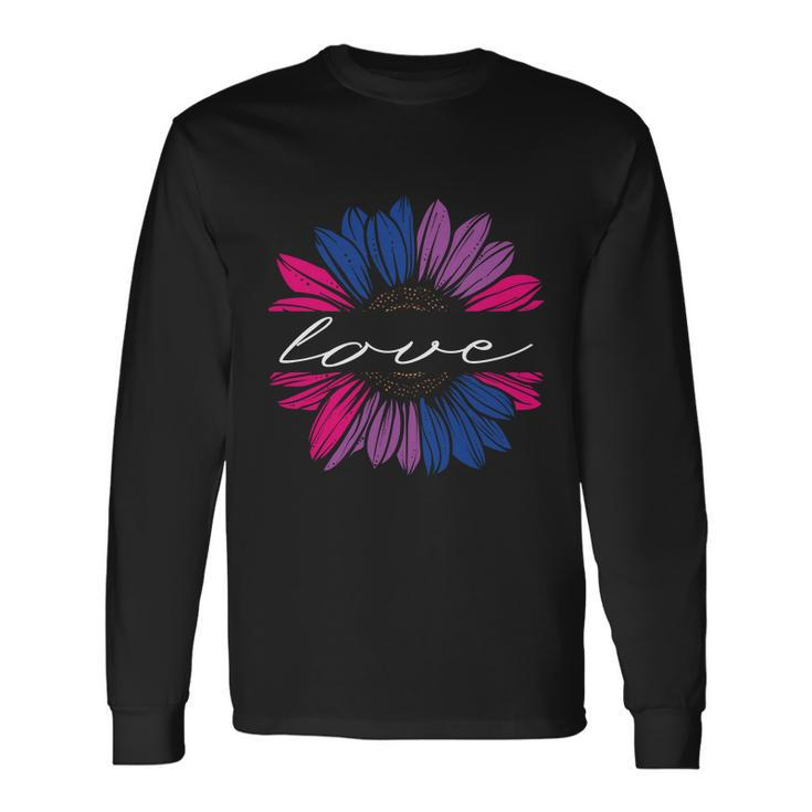Love Sunflower Floral Lgbt Bisexual Pride Month Long Sleeve T-Shirt