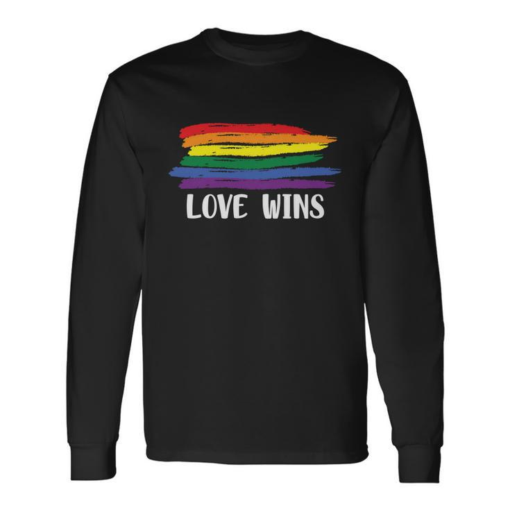 Love Wins Lgbt Gay Pride Lesbian Bisexual Ally Quote Long Sleeve T-Shirt