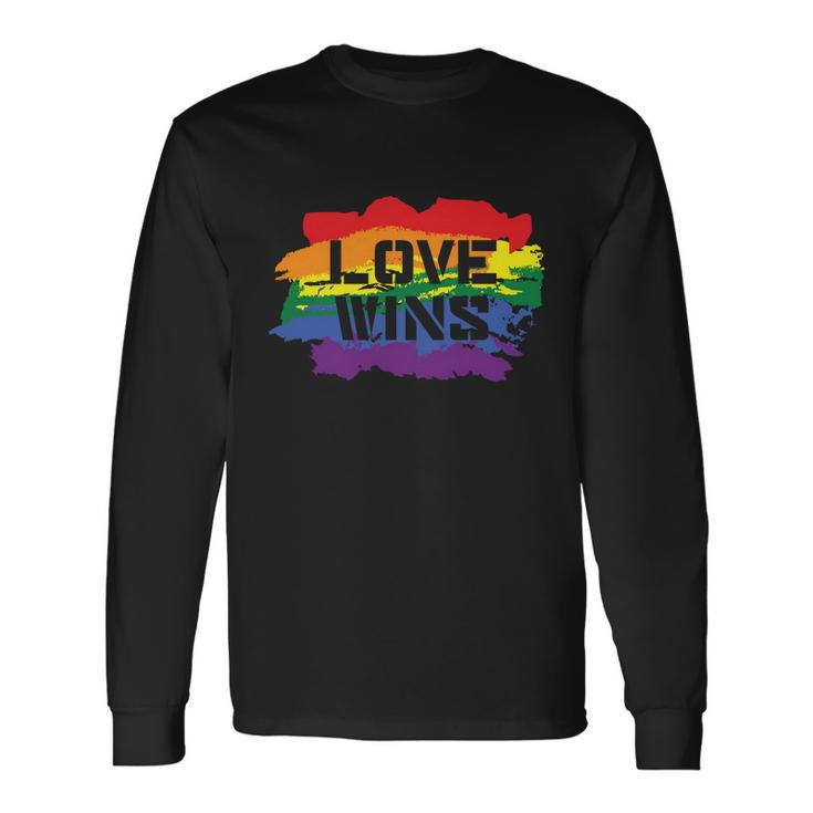 Love Wins Lgbt Gay Pride Lesbian Bisexual Ally Quote V4 Long Sleeve T-Shirt