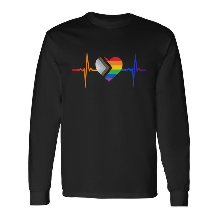 Lovely Lgbt Gay Pride Heartbeat Lesbian Gays Love Lgbtq Great Long Sleeve T-Shirt