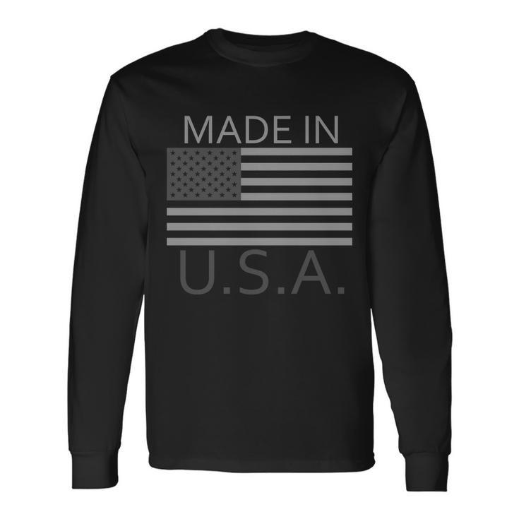 Made In Usa Gray Style Long Sleeve T-Shirt