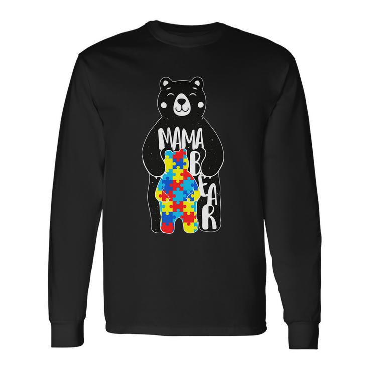 Mama Bear Autism Awareness Tshirt Long Sleeve T-Shirt