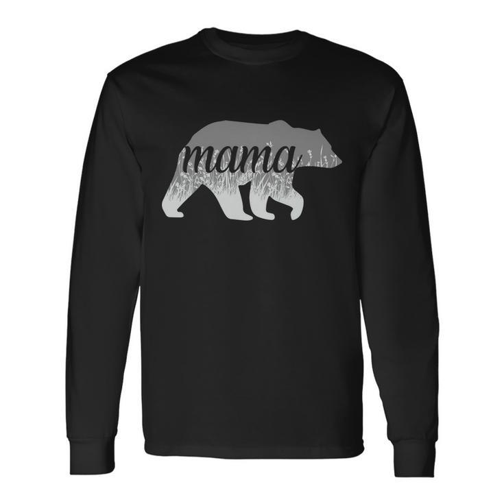 Mama Bear Floral Logo Tshirt Long Sleeve T-Shirt Gifts ideas