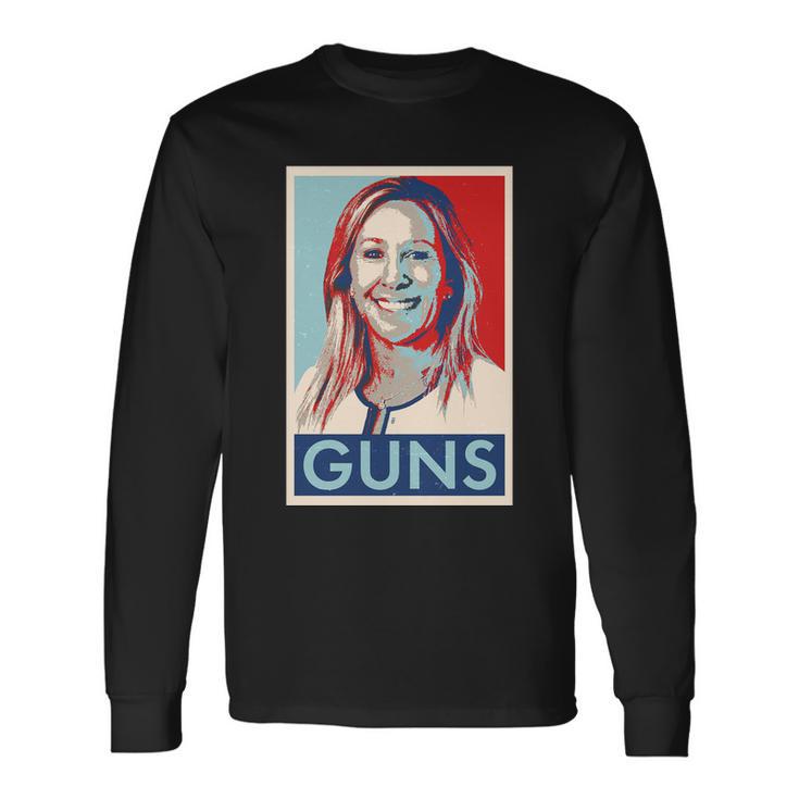 Marjorie Taylor Greene Guns Vintage Vote Poster Long Sleeve T-Shirt