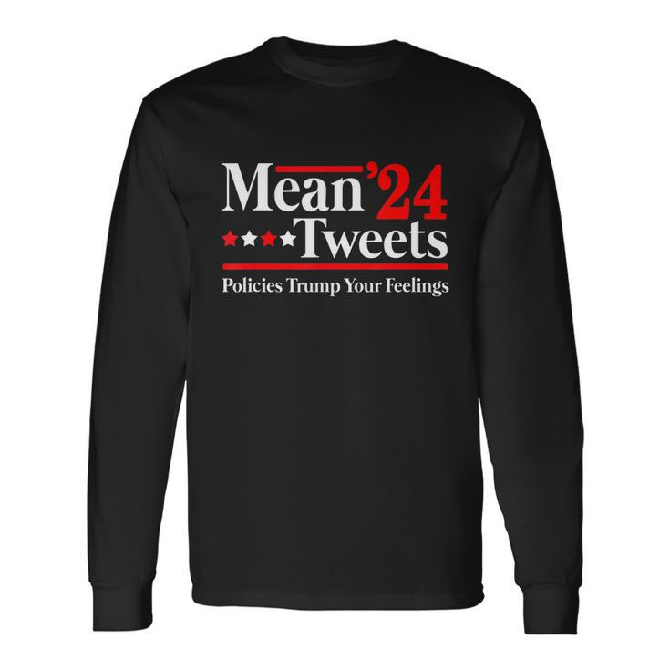 Mean Tweets 2024 Pro Donald Trump 24 Anti Biden Tshirt Long Sleeve T-Shirt