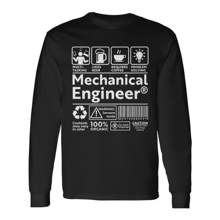 Mechanical Engineer Label Long Sleeve T-Shirt Gifts ideas