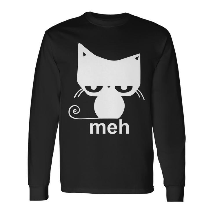 Meh Cat Meme Long Sleeve T-Shirt