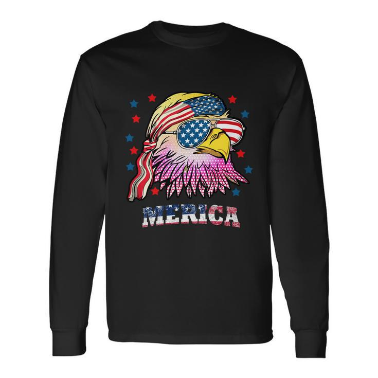 Merica Bald Eagle Mullet American Flag 4Th Of July Long Sleeve T-Shirt Gifts ideas