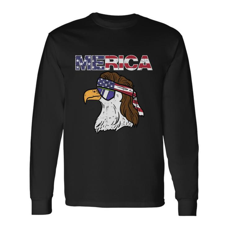 Merica Bald Eagle Mullet Sunglasses Fourth July 4Th Patriot Cool Long Sleeve T-Shirt Gifts ideas