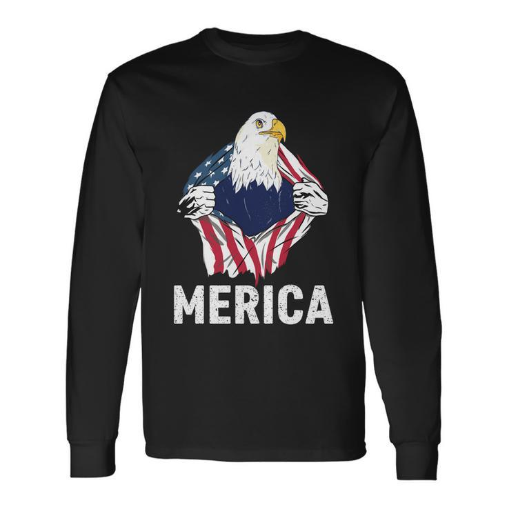 Merica Eagle Mullet 4Th Of July Usa American Flag Great Long Sleeve T-Shirt
