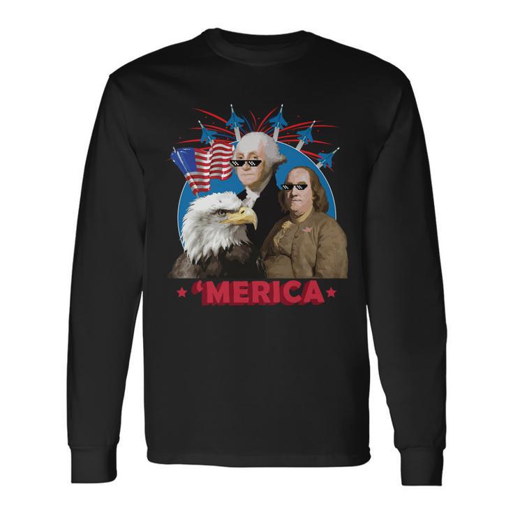 Merica Patriotic Party Long Sleeve T-Shirt