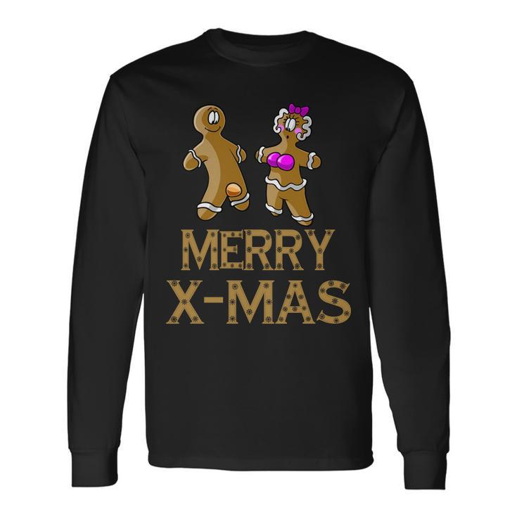 Merry X-Mas Gingerbread Couple Tshirt Long Sleeve T-Shirt Gifts ideas