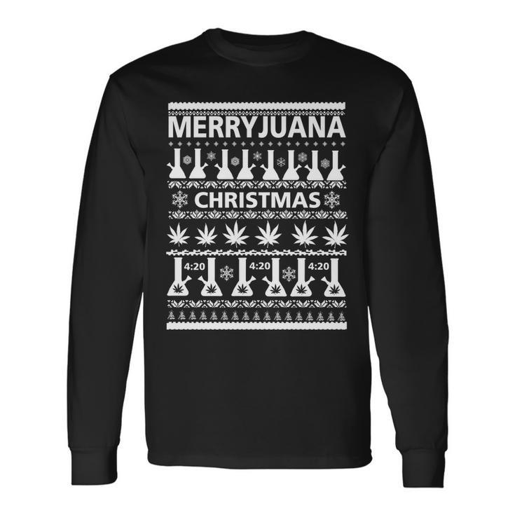 Merryjuana Weed Ugly Christmas Sweater Long Sleeve T-Shirt