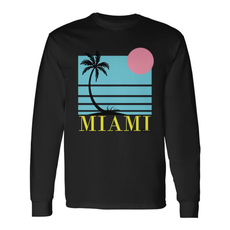 Miami Beach Sunset Long Sleeve T-Shirt