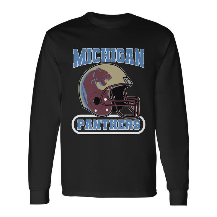 Michigan Panthers Football Logo Long Sleeve T-Shirt
