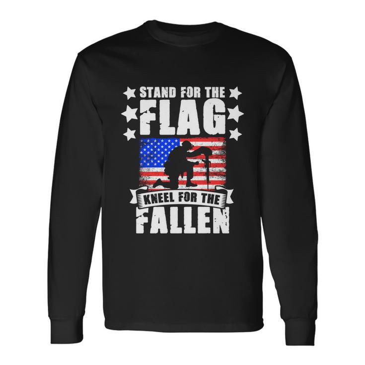 Military American Flag Soldier Veteran Day Memorial Day Long Sleeve T-Shirt