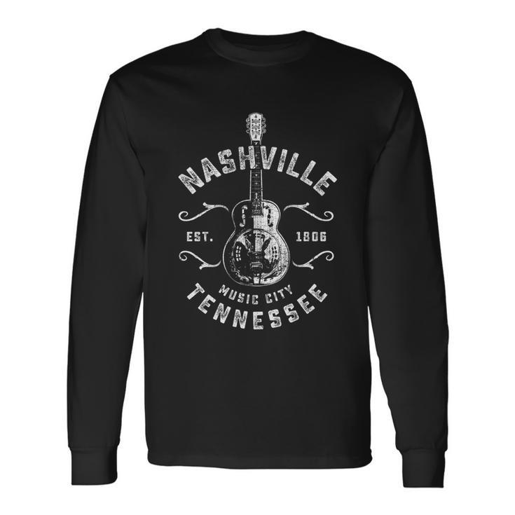 Nashville Music City Usa Vintage Tshirt Long Sleeve T-Shirt