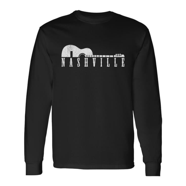 Nashville Tennessee Country Music City Guitar Long Sleeve T-Shirt