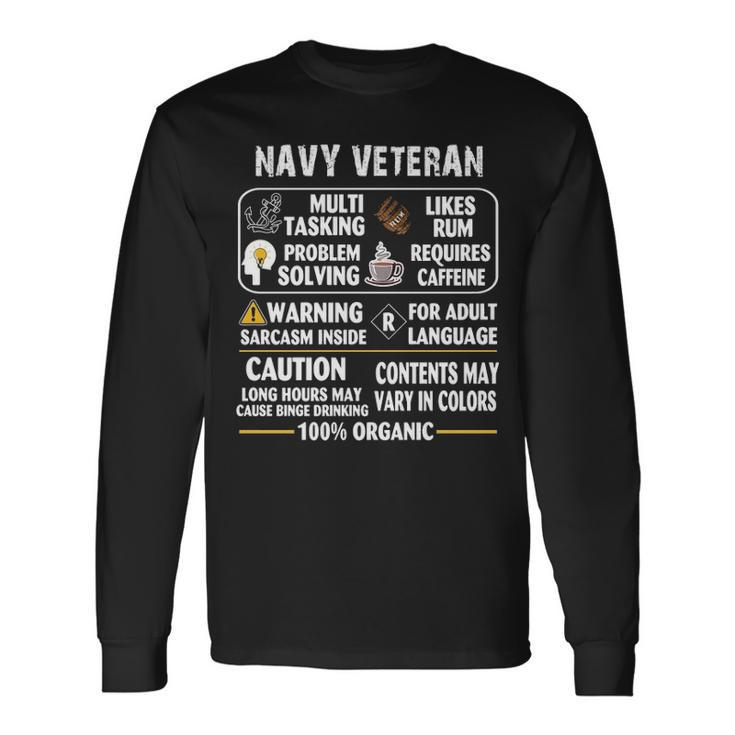 Navy Veteran 100 Organic Long Sleeve T-Shirt