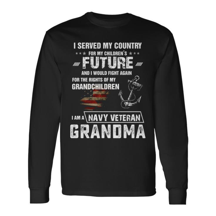 Navy Veteran Grandma Long Sleeve T-Shirt