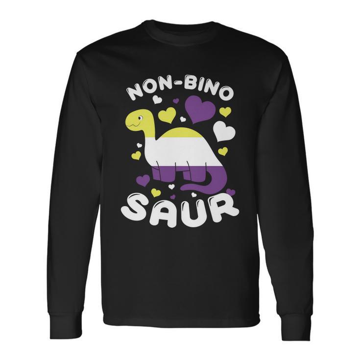 Non Bino Saur Dinosaur Aagender Pride Month Long Sleeve T-Shirt Gifts ideas