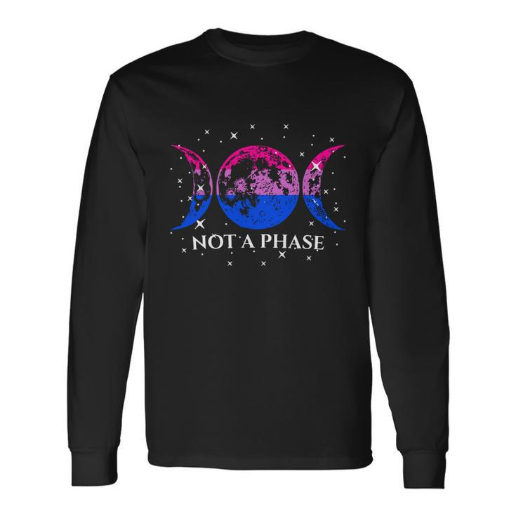 Not A Phase Moon Lgbt Trans Pride Bisexual Lgbt Pride Moon Long Sleeve T-Shirt Gifts ideas