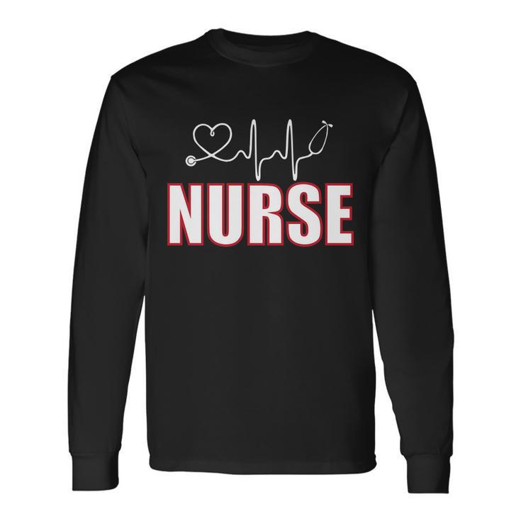 Nurse Heartbeat Logo Tshirt Long Sleeve T-Shirt